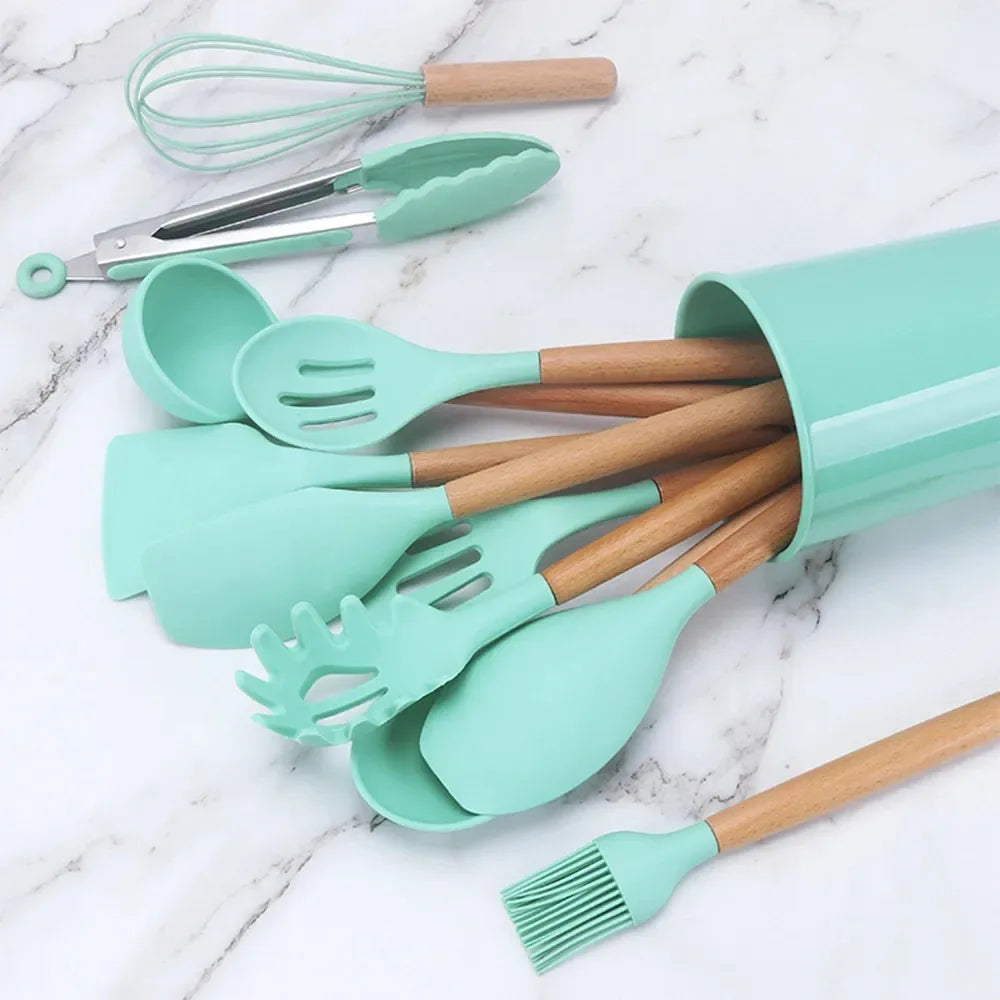 12 Peças de utensílios de cozinha de silicone