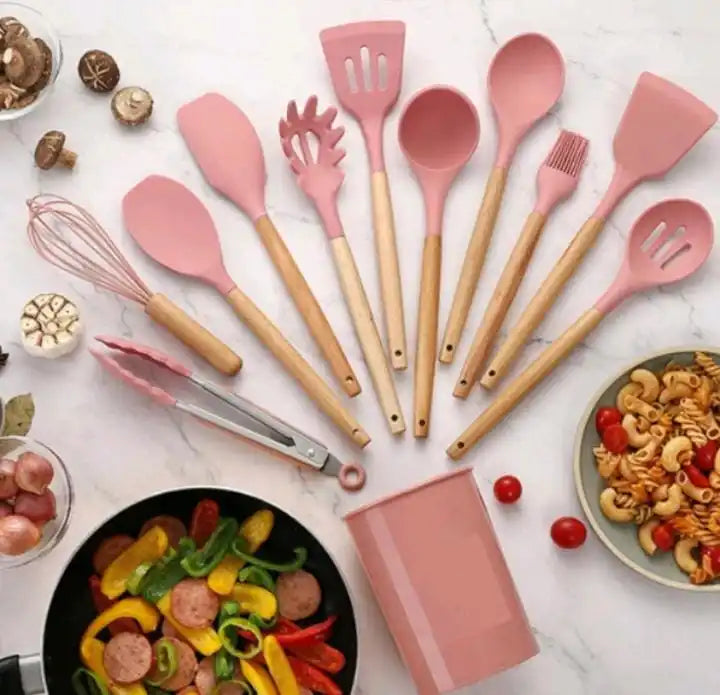 12 Peças de utensílios de cozinha de silicone