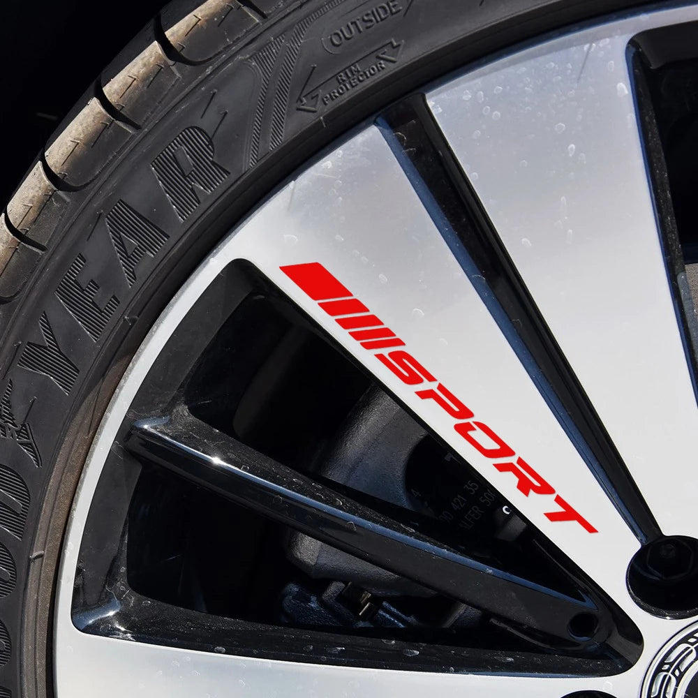 Adesivo SPORT para roda de carro 4 peças