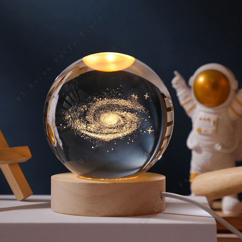 Luminária de cristal em formato de planetas 3D