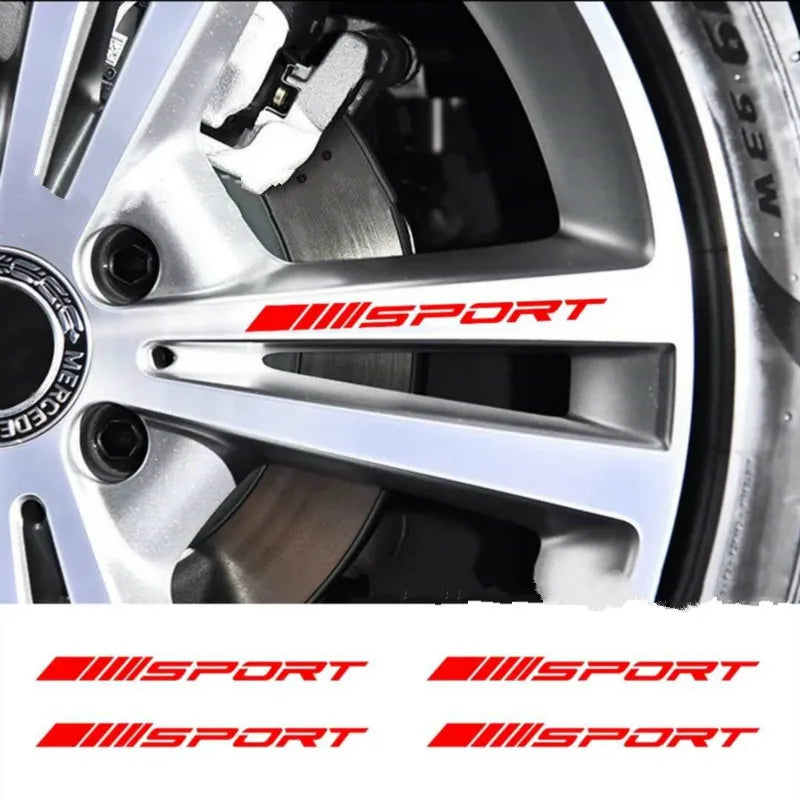 Adesivo SPORT para roda de carro 4 peças