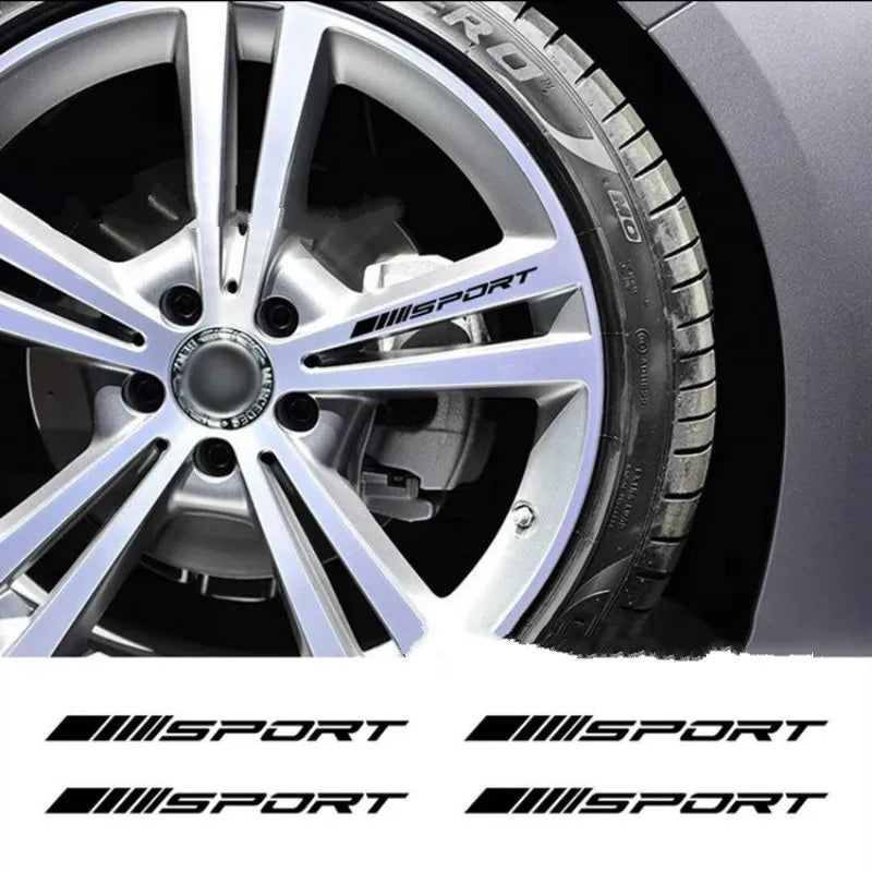 Adesivo SPORT para roda de carro 4 peças