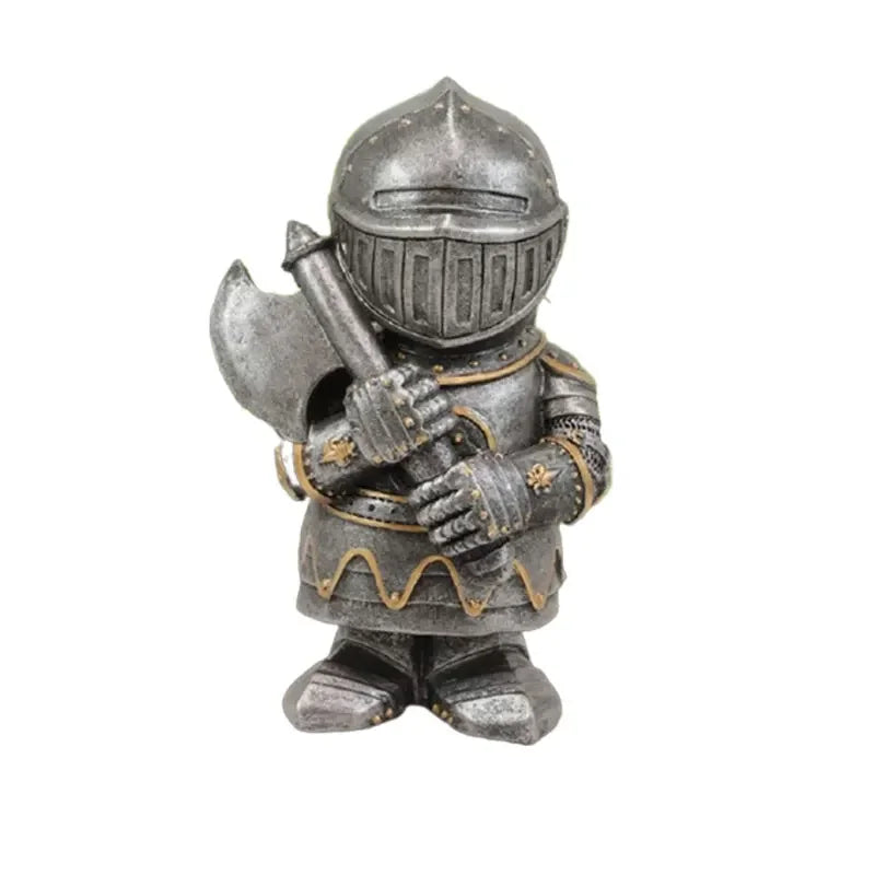 Knight Gnomes Garden Statue Guard Cross Templar Dwarf Guard Armor Samurai Miniature European Knight Resin Garden Decoration 2024