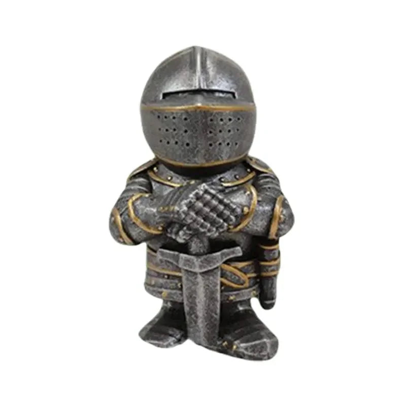 Knight Gnomes Garden Statue Guard Cross Templar Dwarf Guard Armor Samurai Miniature European Knight Resin Garden Decoration 2024