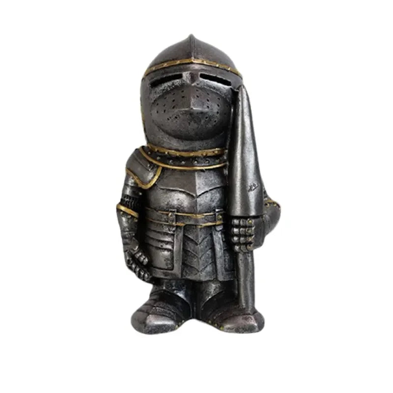 Knight Gnomes Garden Statue Guard Cross Templar Dwarf Guard Armor Samurai Miniature European Knight Resin Garden Decoration 2024